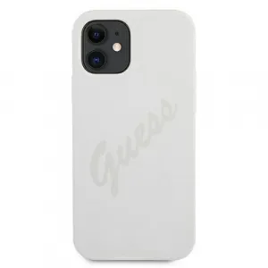 GUESS SILICONE VINTAGE Kryt Apple iPhone 12 mini biely