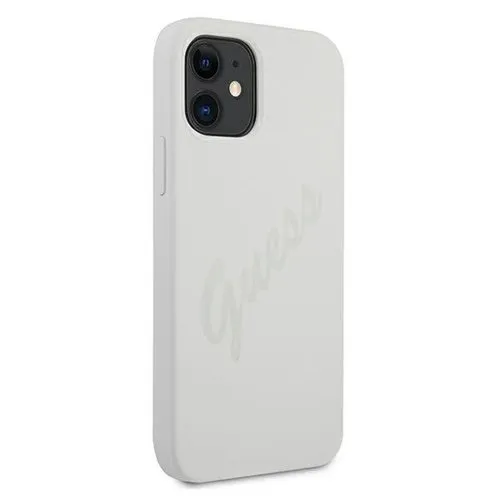 GUESS SILICONE VINTAGE Kryt Apple iPhone 12 mini biely
