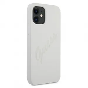 GUESS SILICONE VINTAGE Kryt Apple iPhone 12 mini biely