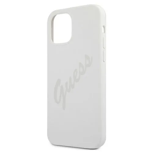 GUESS SILICONE VINTAGE Kryt Apple iPhone 12 mini biely