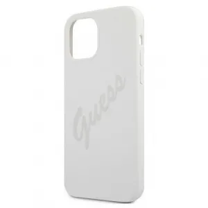GUESS SILICONE VINTAGE Kryt Apple iPhone 12 mini biely