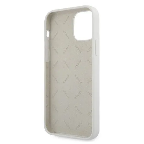 GUESS SILICONE VINTAGE Kryt Apple iPhone 12 mini biely