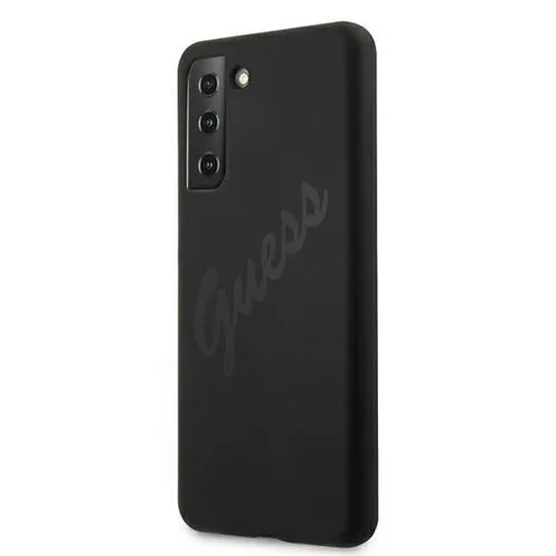 GUESS SILICONE VINTAGE Kryt Samsung Galaxy S21 Plus 5G čierny