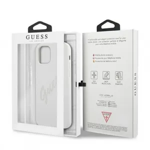 GUESS SILICONE VINTAGE Kryt Apple iPhone 12 mini biely