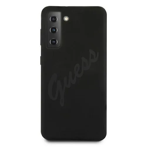 GUESS SILICONE VINTAGE Kryt Samsung Galaxy S21 Plus 5G čierny