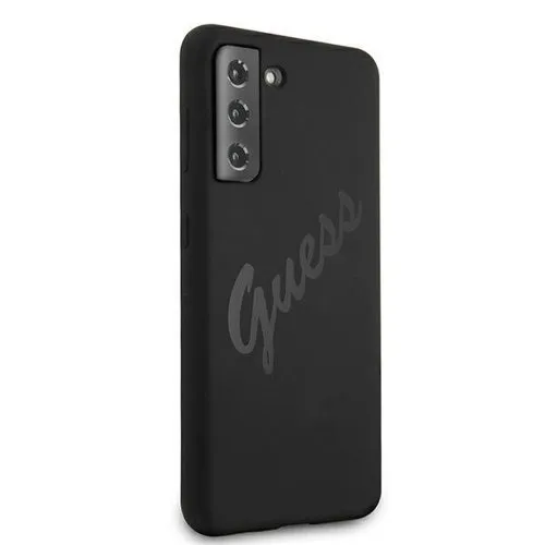 GUESS SILICONE VINTAGE Kryt Samsung Galaxy S21 Plus 5G čierny