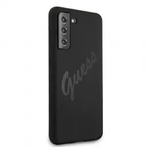 GUESS SILICONE VINTAGE Kryt Samsung Galaxy S21 Plus 5G čierny