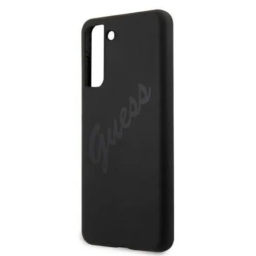 GUESS SILICONE VINTAGE Kryt Samsung Galaxy S21 Plus 5G čierny