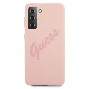 GUESS SILICONE VINTAGE Kryt Samsung Galaxy S21 Plus 5G ružový
