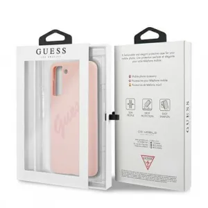 GUESS SILICONE VINTAGE Kryt Samsung Galaxy S21 Plus 5G ružový