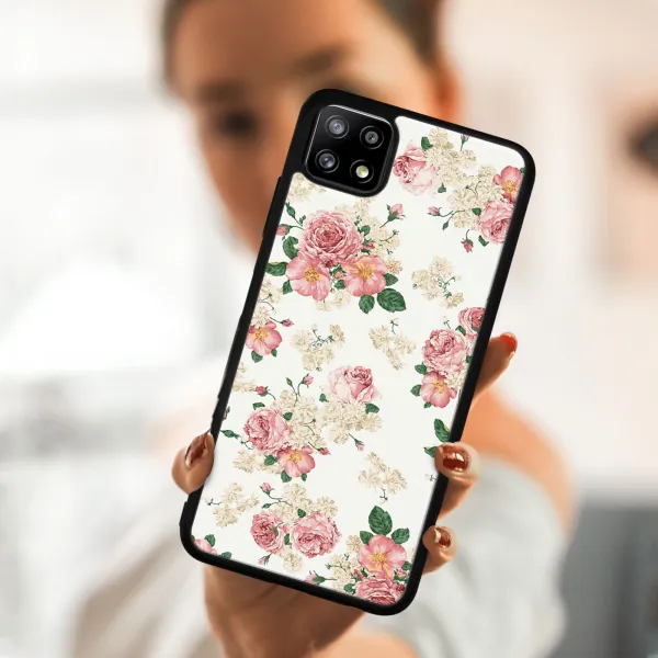MY ART Silikónový kryt Samsung Galaxy A22 5G PINK ROSES (016)