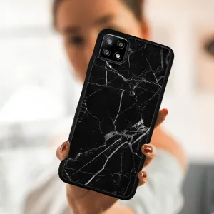 MY ART Silikónový kryt Samsung Galaxy A22 5G BLACK MARBLE (142)