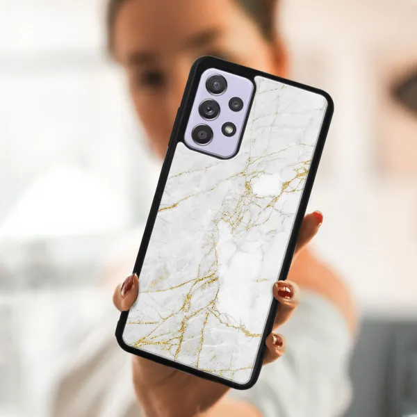 MY ART Silikónový kryt Samsung Galaxy A32 WHITE STONE (011)