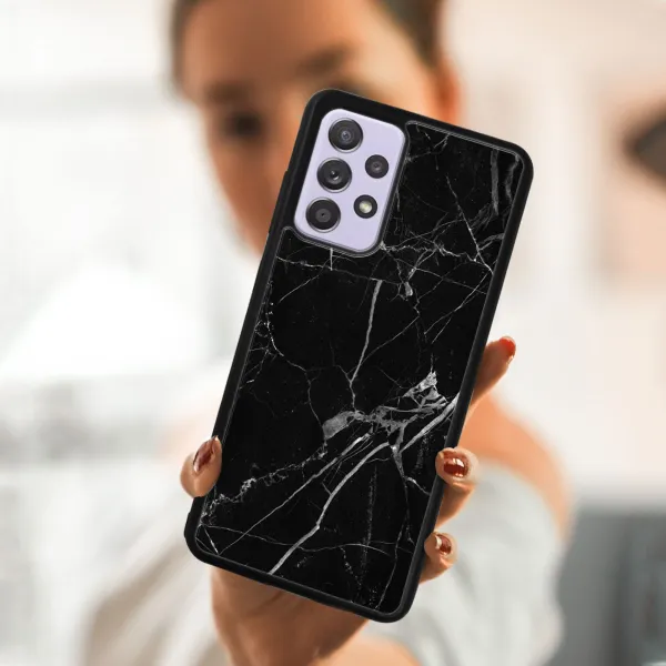 MY ART Silikónový kryt Samsung Galaxy A72 BLACK MARBLE (142)