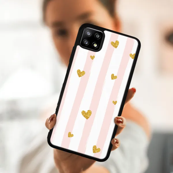 MY ART Silikónový kryt Samsung Galaxy A22 5G HEARTS (006)