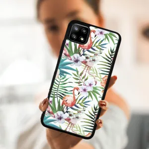 MY ART Silikónový kryt Samsung Galaxy A22 5G FLAMINGOS (009)