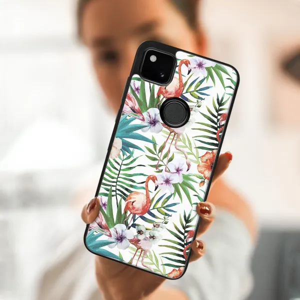 MY ART Silikónový kryt Google Pixel 4a FLAMINGOS (009)