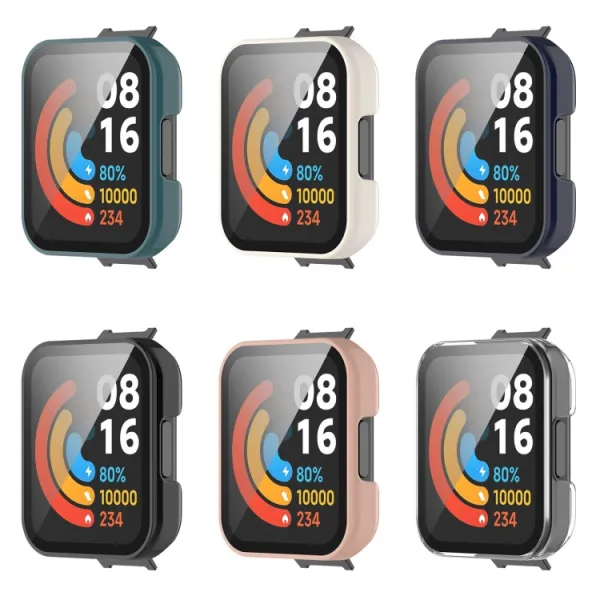 Plastový kryt s ochranným sklom pre Xiaomi Redmi Watch 2 Lite biely