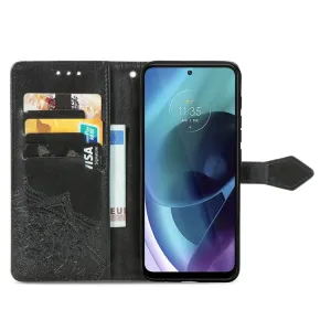 ART Peňaženkový kryt Motorola Moto G71 5G ORNAMENT čierny
