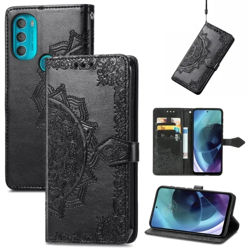 ART Peňaženkový kryt Motorola Moto G71 5G ORNAMENT čierny