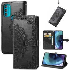 ART Peňaženkový kryt Motorola Moto G71 5G ORNAMENT čierny