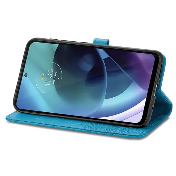 ART Peňaženkový kryt Motorola Moto G71 5G ORNAMENT modrý