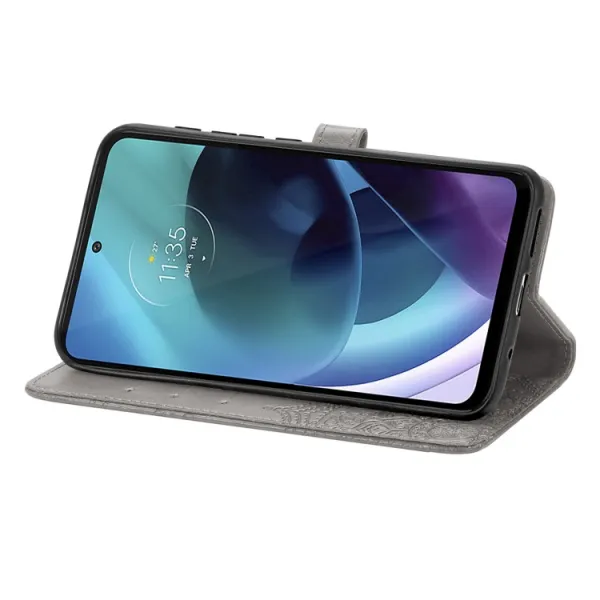 ART Peňaženkový kryt Motorola Moto G71 5G ORNAMENT šedý