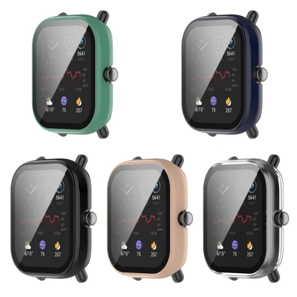 Plastový kryt s ochranným sklom pre Xiaomi Amazfit GTS 2 Mini ružový