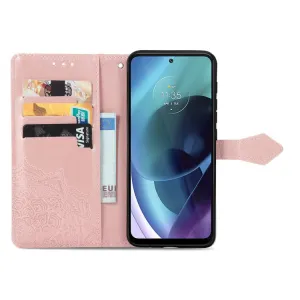 ART Peňaženkový kryt Motorola Moto G71 5G ORNAMENT ružový