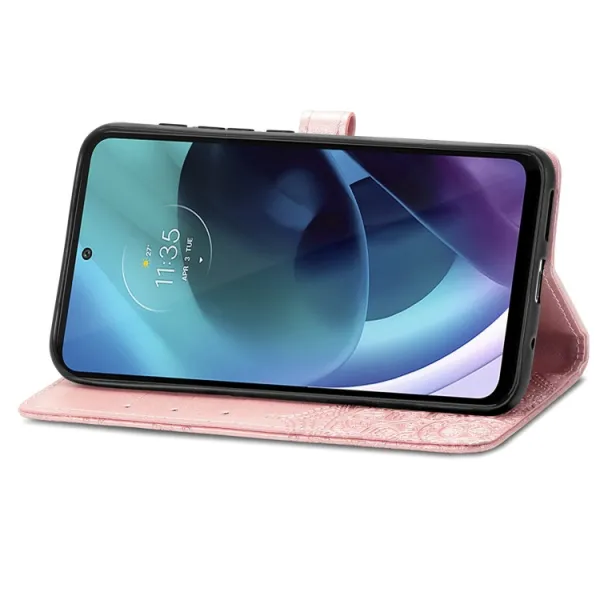 ART Peňaženkový kryt Motorola Moto G71 5G ORNAMENT ružový