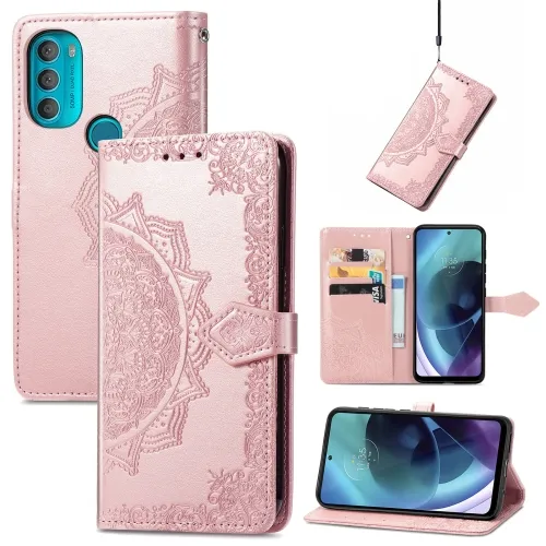 ART Peňaženkový kryt Motorola Moto G71 5G ORNAMENT ružový