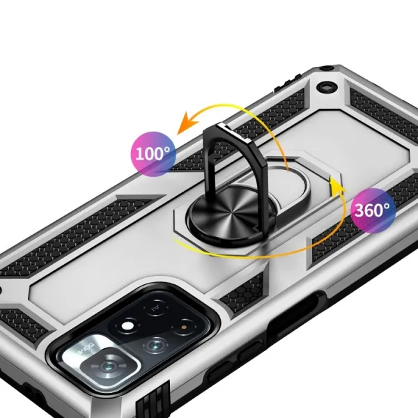 RING Ochranný obal pre Xiaomi Poco M4 Pro 5G / Redmi Note 11S 5G strieborný