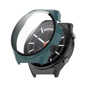Plastový kryt s ochranným sklom pre Xiaomi Watch S1 béžový