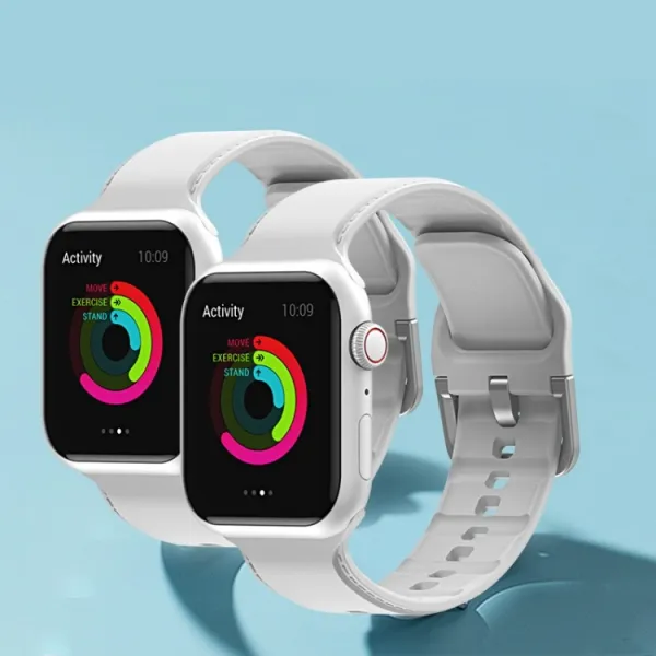RUBBER Remienok Apple Watch 7 (45mm) / 6 / SE / 5 / 4 (44mm) / 3 / 2 / 1 (42mm) biely