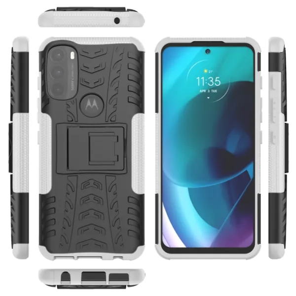 STAND Extra odolný obal Motorola Moto G71 5G biely