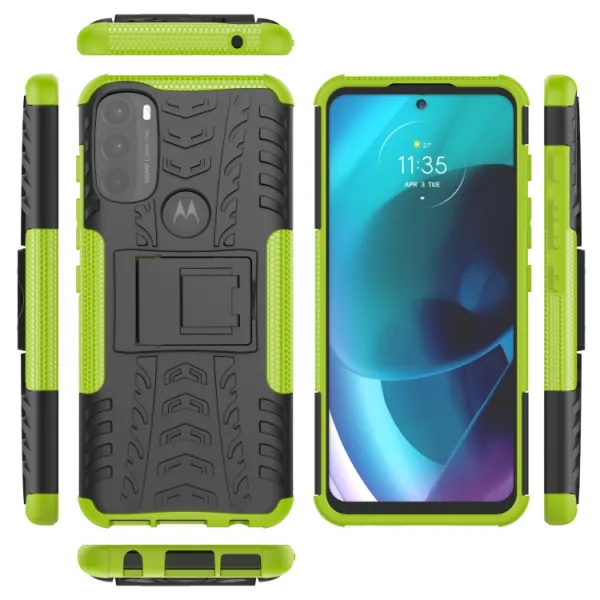 STAND Extra odolný obal Motorola Moto G71 5G zelený