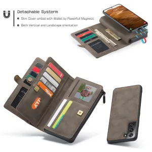 WALLET Ochranný Kryt s peňaženkou 2v1 pre Samsung Galaxy S22 Plus 5G hnedé