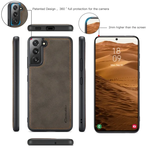 WALLET Ochranný Kryt s peňaženkou 2v1 pre Samsung Galaxy S22 Plus 5G hnedé