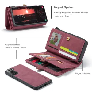 WALLET Ochranný Kryt s peňaženkou 2v1 pre Samsung Galaxy S22 Plus 5G červené