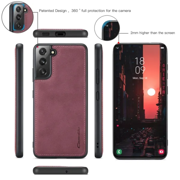 WALLET Ochranný Kryt s peňaženkou 2v1 pre Samsung Galaxy S22 Plus 5G červené