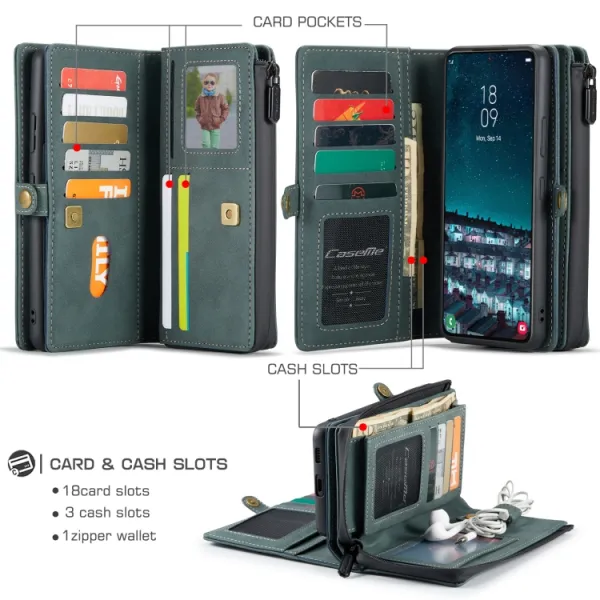 WALLET Ochranný Kryt s peňaženkou 2v1 pre Samsung Galaxy S22 Plus 5G zelené