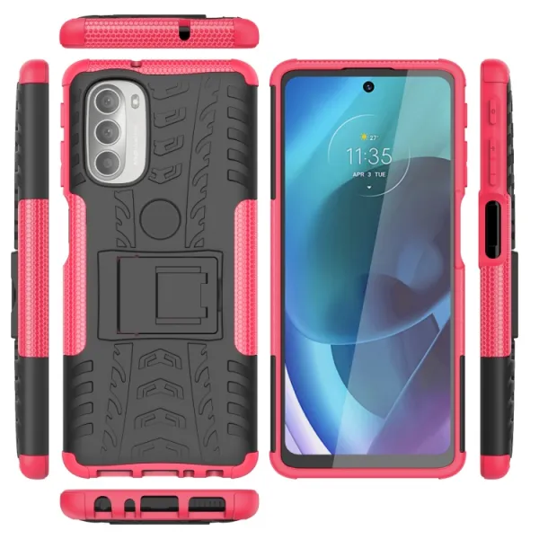 STAND Extra odolný obal Motorola Moto G51 5G ružový