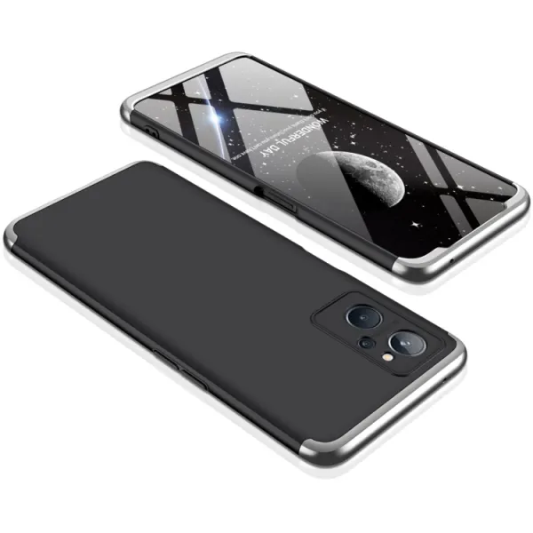 360° Ochranný kryt Realme 9i čierny-strieborný