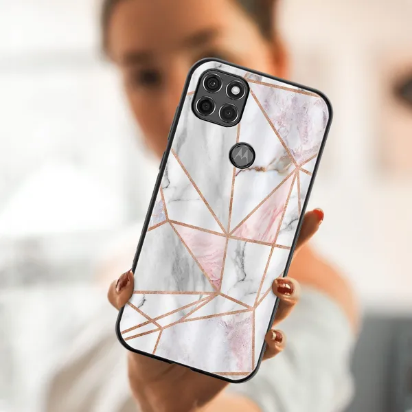 MY ART Silikónový kryt Motorola Moto G9 Power PINK MARBLE (143)