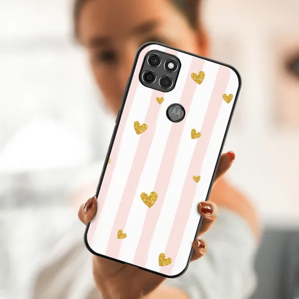 MY ART Silikónový kryt Motorola Moto G9 Power HEARTS (006)
