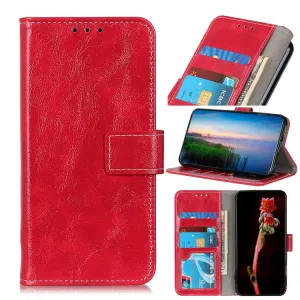 RETRO Peňaženkový obal Oppo Reno7 5G červený