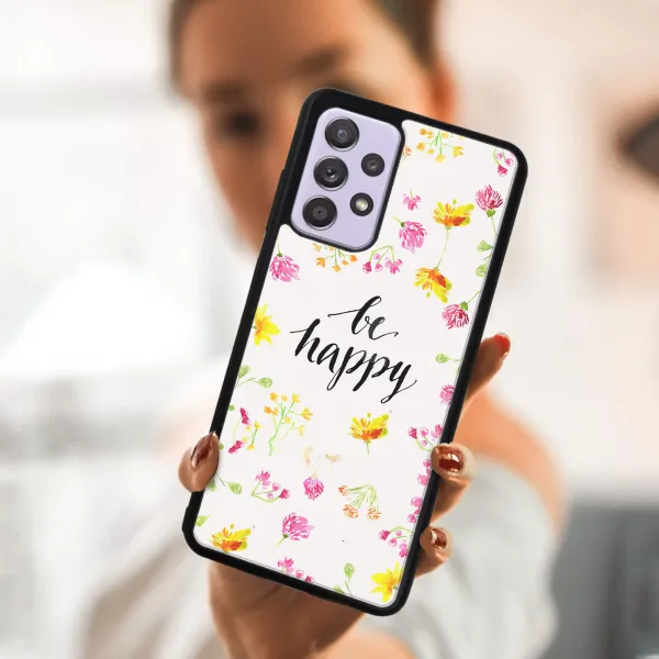 MY ART Silikónový kryt Samsung Galaxy A32  BE HAPPY (019)
