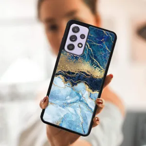 MY ART Silikónový kryt Samsung Galaxy A32 BLUE MARBLE (141)
