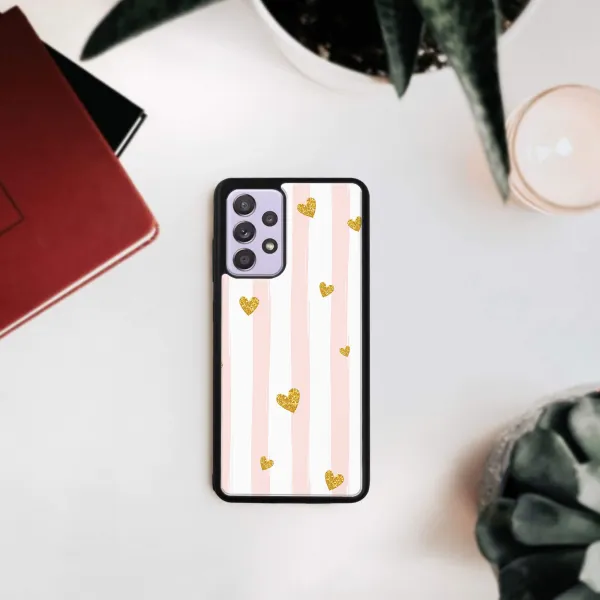 MY ART Silikónový kryt Samsung Galaxy A32 HEARTS (006)
