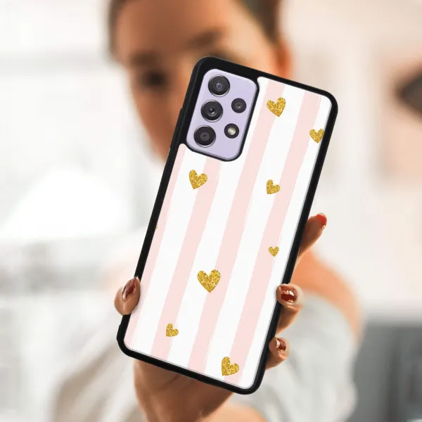 MY ART Silikónový kryt Samsung Galaxy A32 HEARTS (006)